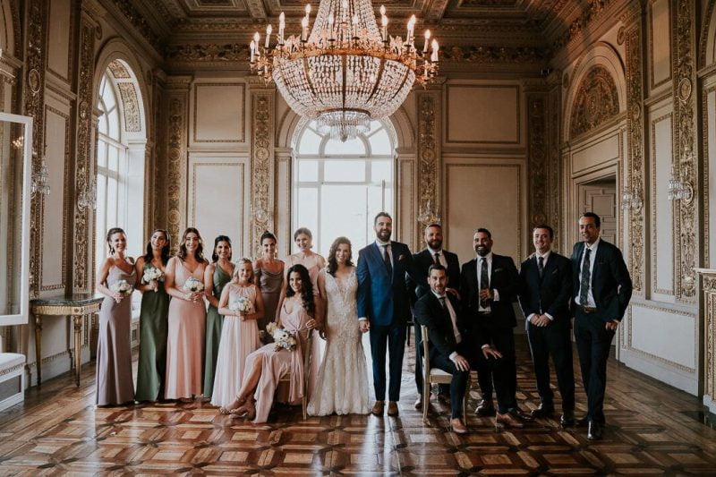 beautiful group photo from a Villa Aurelia Wedding in Rome