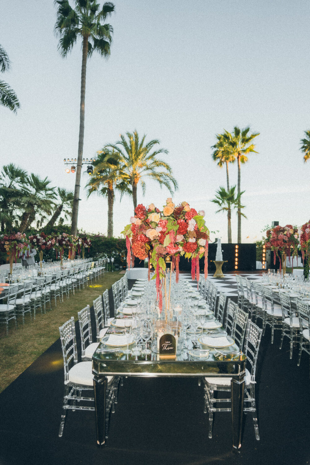 Marbella Club Hotel Wedding dinner setup