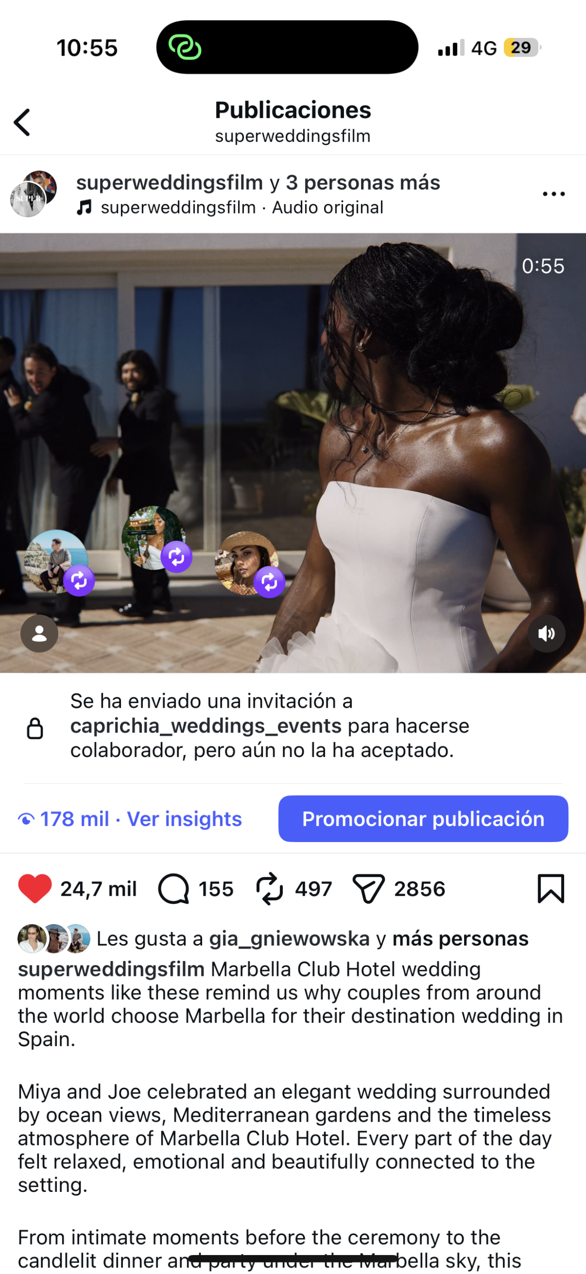 Aerial shot of Villa del Mar Marbella Club Hotel from the wedding film — Miya and Joe