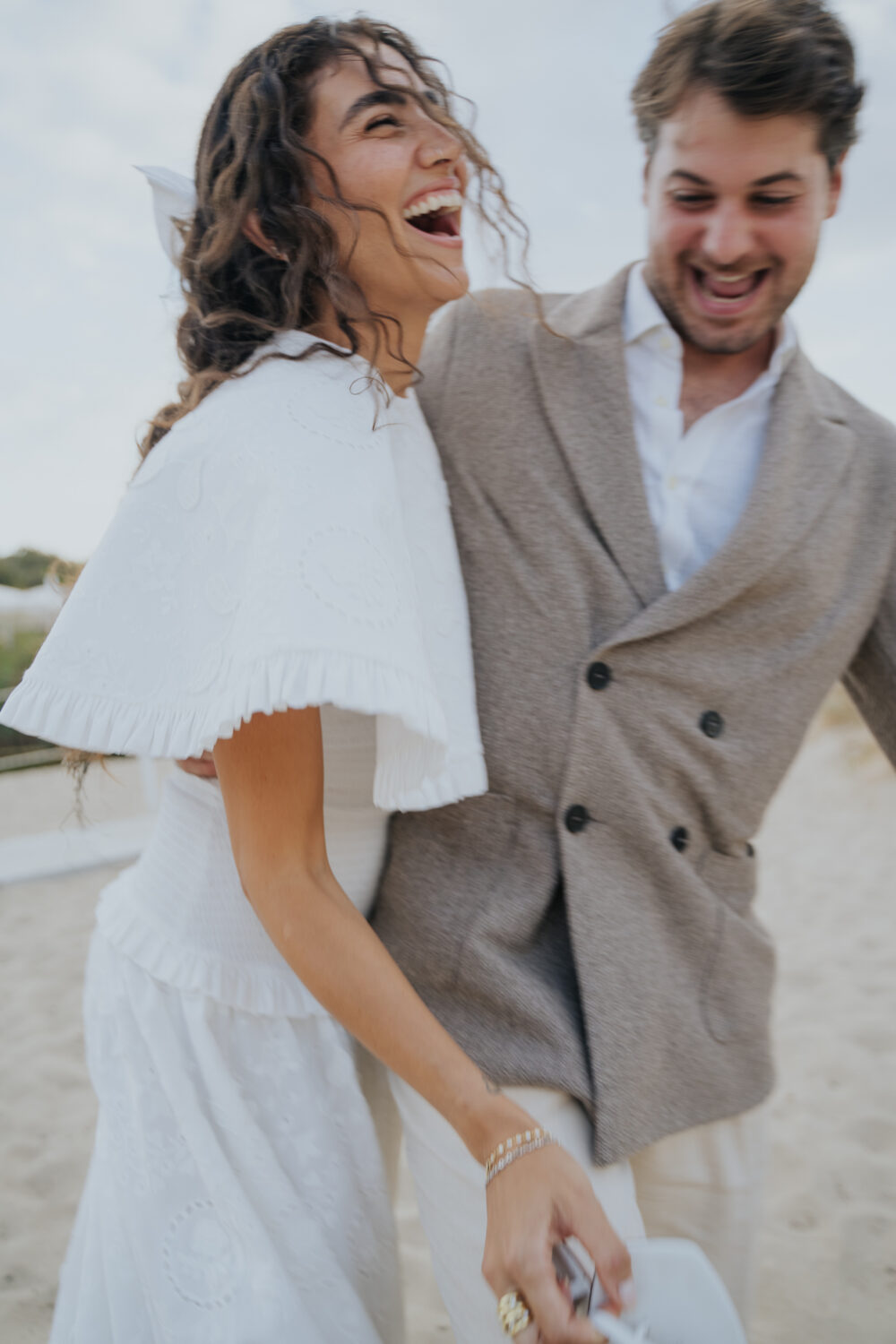 Masseria San Paolo Grande Wedding: Yasemin & Omer's Ostuni Celebration 29 Bride portrait on the beach at Ostuni a Mare
