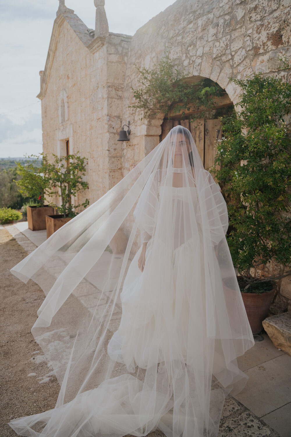 Masseria San Paolo Grande Wedding: Yasemin & Omer's Ostuni Celebration 45 Yasemin and Omer during their wedding-day portraits at Masseria San Paolo Grande