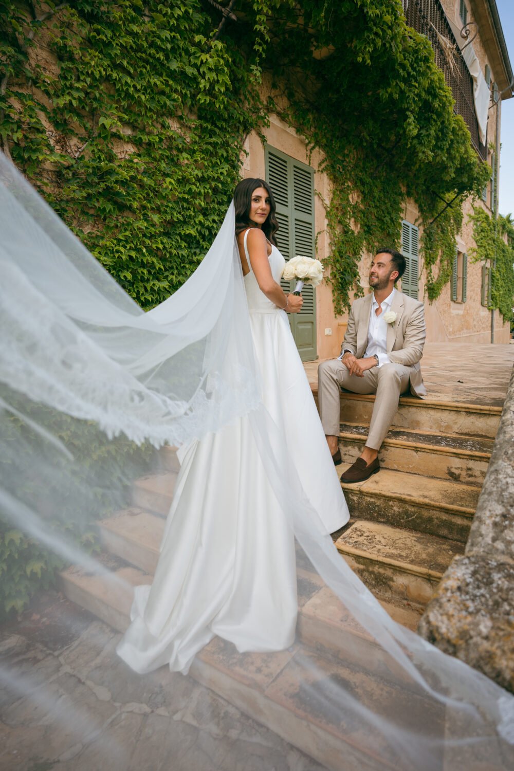 Jewish Wedding at Finca Son Mir, Mallorca 27 Candid moment between bride and groom at their Jewish wedding, Finca Son Mir